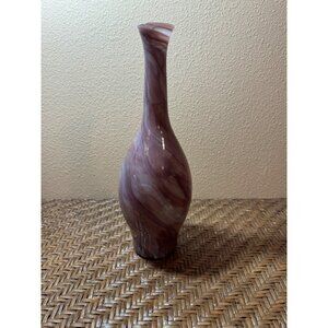 Vintage Ecoglass Spain Hand-Blown Swirled Glass Marble Vase